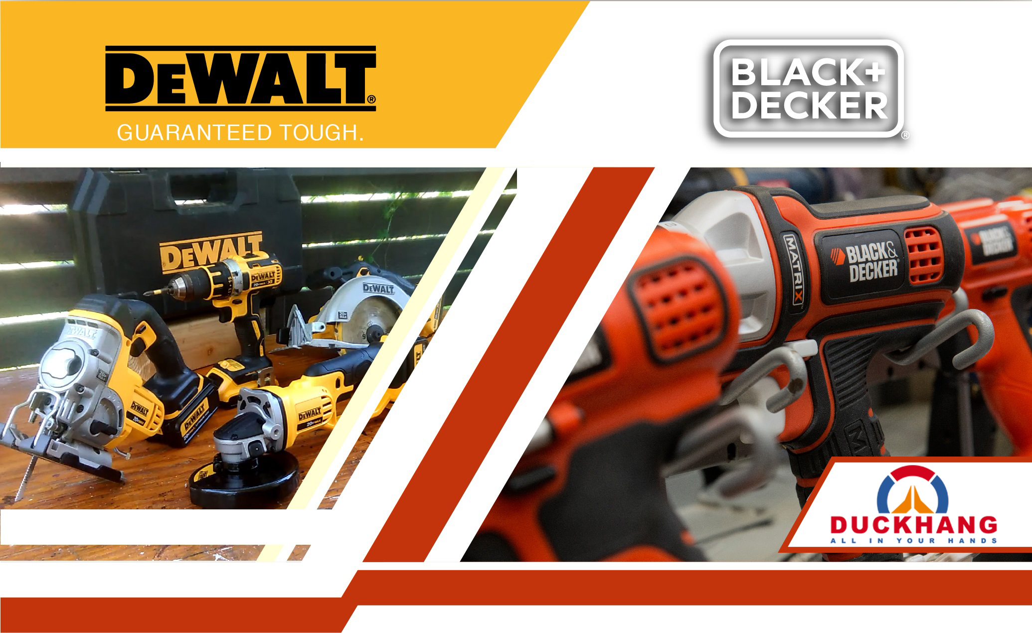 Sanley, Bosch, Makita, Dewalt, Black & Decker, TGM, CF Cooper, Ken. Tuấn Gia Minh là nhà nhập khẩu phân phối